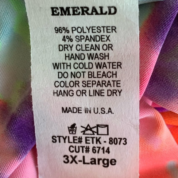 EMERALD MULTICOLORED  TUNIC DRESS. WOMEN’S SIZE 3X - Picture 5 of 6